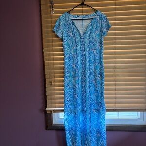 Lilly Pulitzer Blue and White Maxi Dress